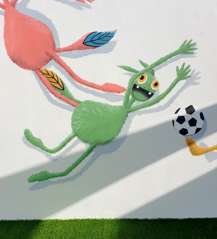 green soccer monster